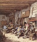 Adriaen Van Ostade Famous Paintings - Tavern Interior